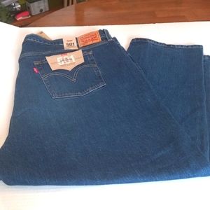 Levi jeans 501 cropped with button fly.